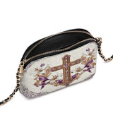 Catholight Faith & Florals Leather Crossbody Bag