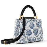 Catholight Sacred Elegance Blue and White Devotion Leather Satchel Bag