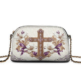 Catholight Faith & Florals Leather Crossbody Bag