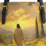 Catholight Divine Light and Love Leather Tote Bag