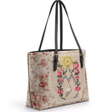 Catholight Roses of the Rosary Leather Tote Bag