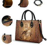 Catholight Lady Of Mount Carmel Personalized Leather Bag