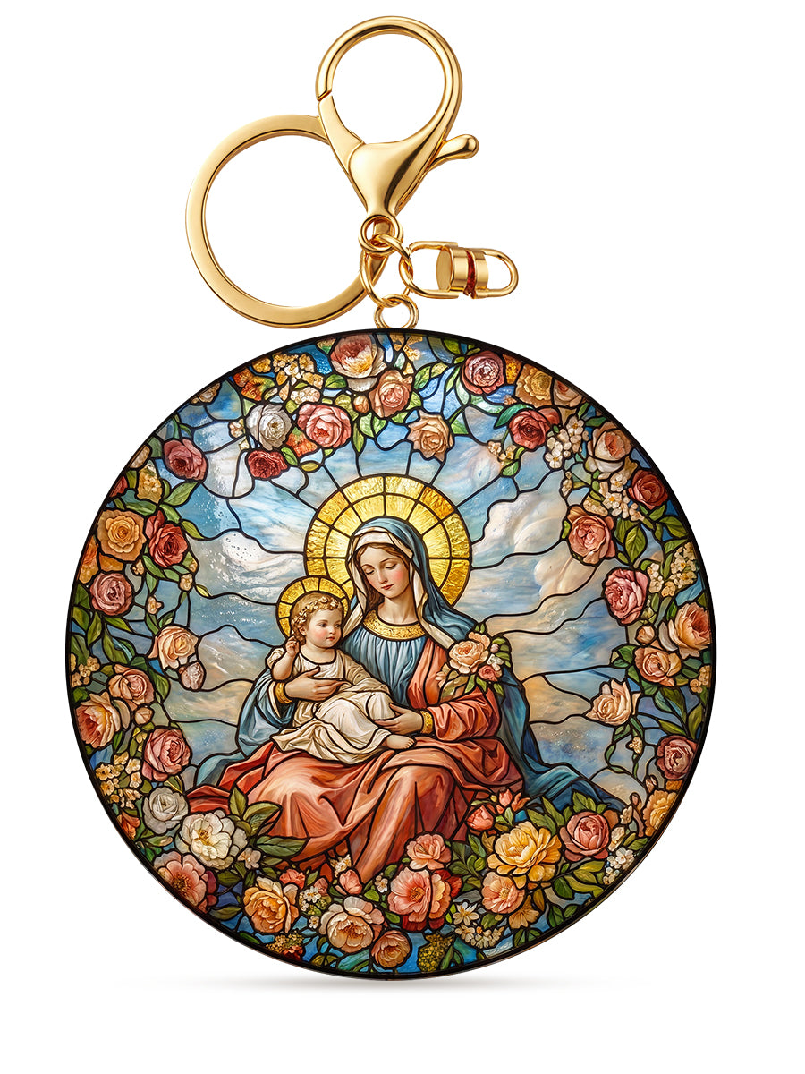 Catholight Halo Of Roses Keychain