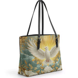 Catholight  Grace of the Holy Spirit  Leather Tote Bag